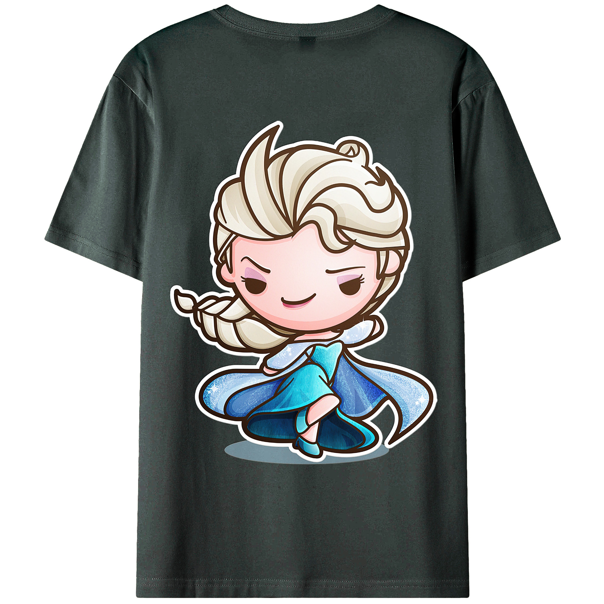 （画像用） アナと雪の女王 アンナ エルサ Frozen Anna Elsa 綿100％ メンズ半袖Tシャツ（バックプリント） 通気性